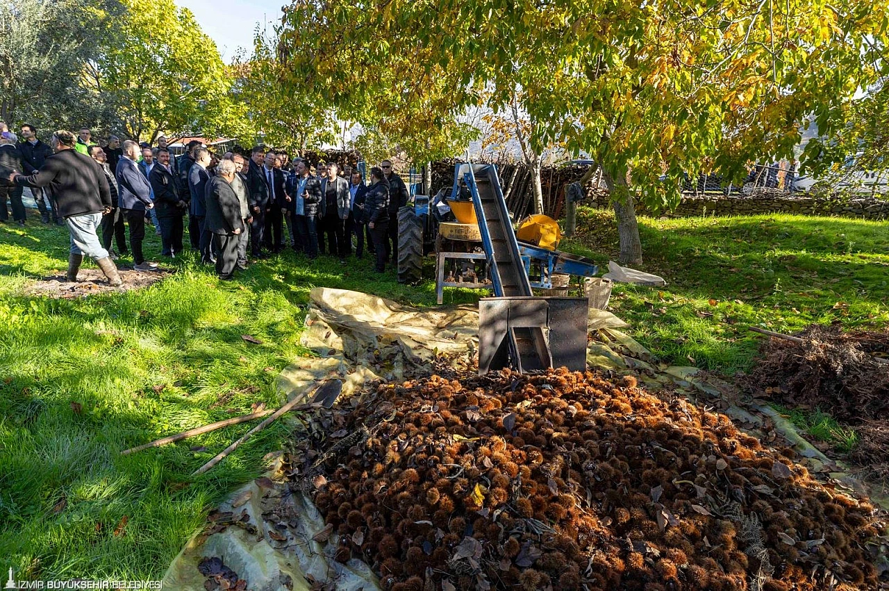 Başkan Tugay Beydağ'da kestane üreticileriyle buluştu