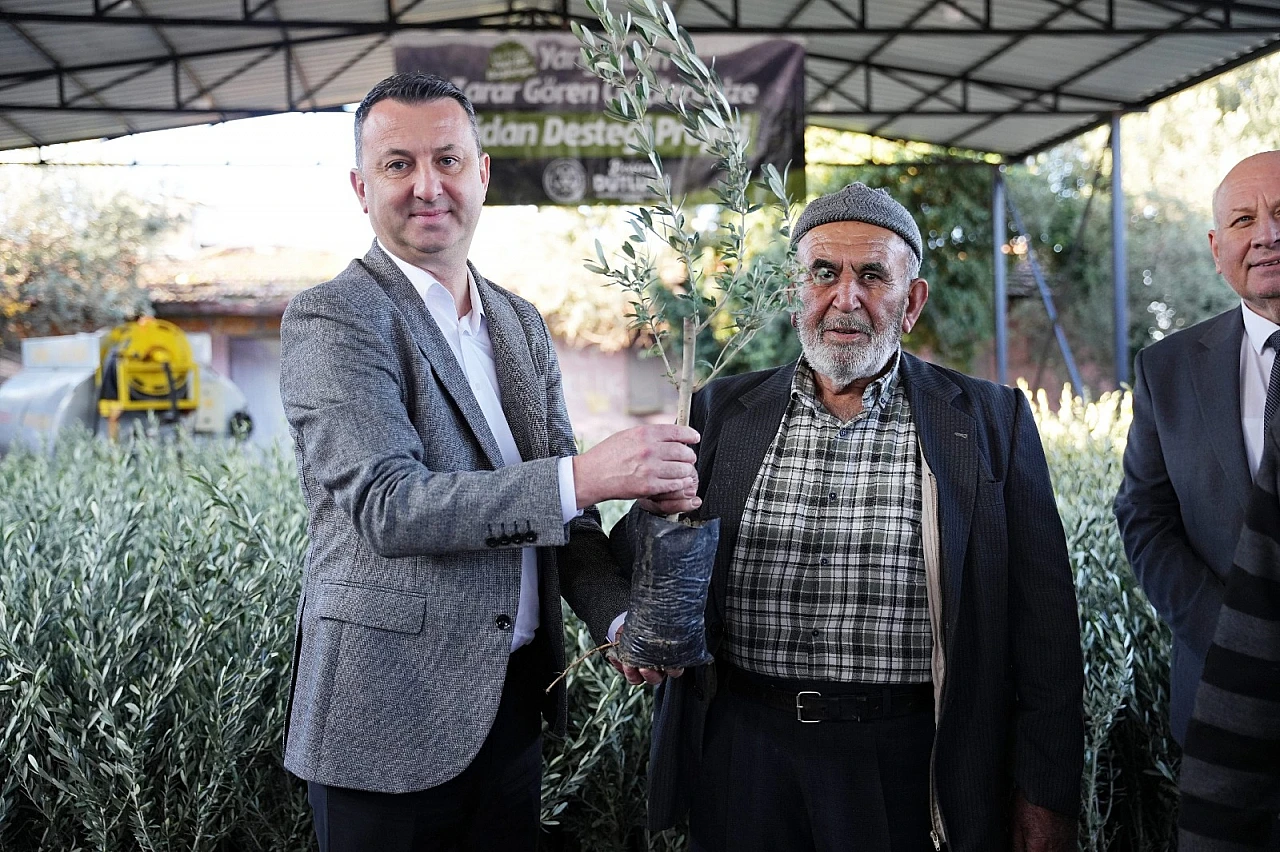 Büyükşehir'den doğal afet mağduru üreticilere fidan desteği