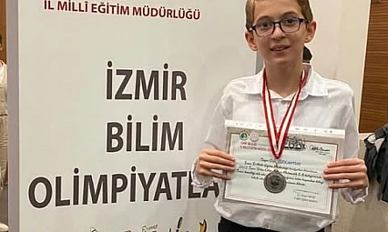 Tireli genç yetenek Erinç Özkantur İzmir Bilim Olimpiyatları'nda ikinci oldu