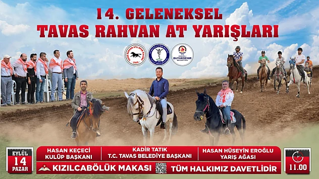 14. geleneksel Tavas rahvan at yarışları 14 Eylül'de gerçekleşecek