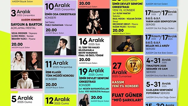 AASSM Aralık ayı etkinlik takvimi: İzmir 2025'i sanatla uğurluyor