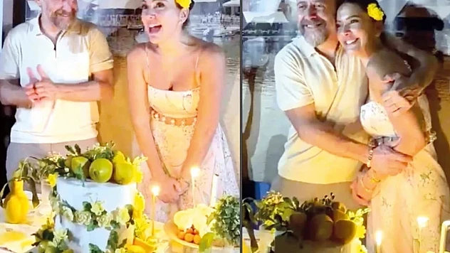 Bergüzar Korel'in 43. yaş kutlamasında romantik anlar: Halit Ergenç'ten aşk dolu öpücükler