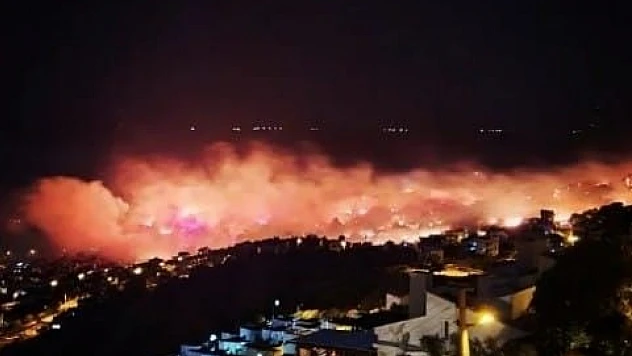 Dikili'de otluk yangını evleri vurdu: 11 ev hasar gördü