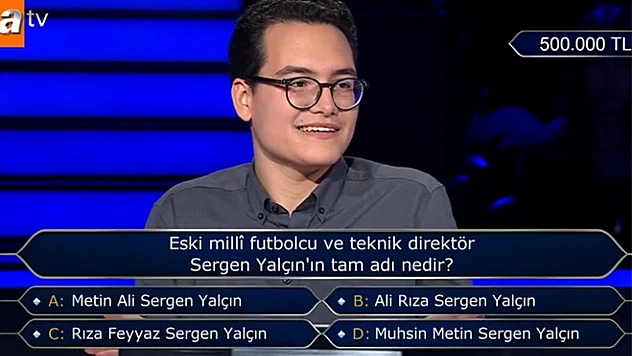 Milyoner'de Sergen Yalçın Sorusu