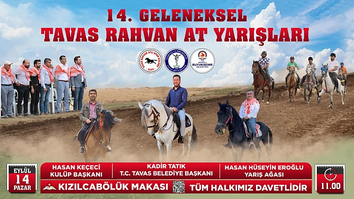14. geleneksel Tavas rahvan at yarışları 14 Eylül'de gerçekleşecek