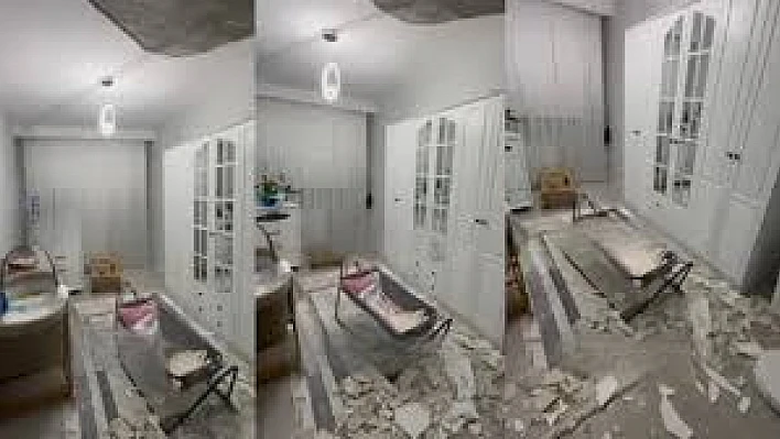 Ankara'da bebek beşiğine tavan çöktü