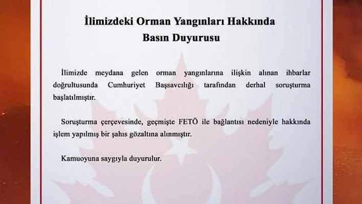Bursa'daki orman yangını soruşturmasında FETÖ bağlantısı