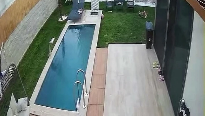 Depremde havuz beşik gibi sallandı: O anlar kamerada