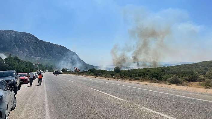 Mordoğan'da patlama sonrası yangın