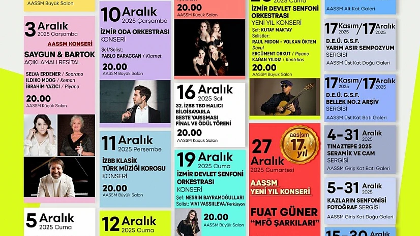 AASSM Aralık ayı etkinlik takvimi: İzmir 2025'i sanatla uğurluyor