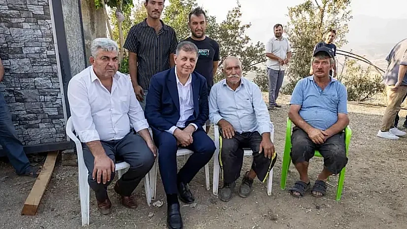 Başkan Cemil Tugay'dan yangın mağduru aileye destek sözü