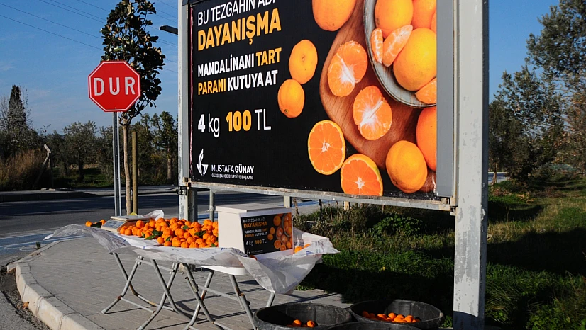 Güzelbahçe'de güven esaslı satış modeli: 'Mandalinanı Tart, Parasını Kutusuna At' uygulaması başladı