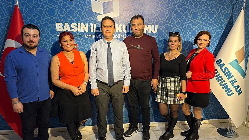 Aris Medya heyeti, İzmir Basın İlan Kurumu Müdürü Osman Başeğmez ile bir araya geldi
