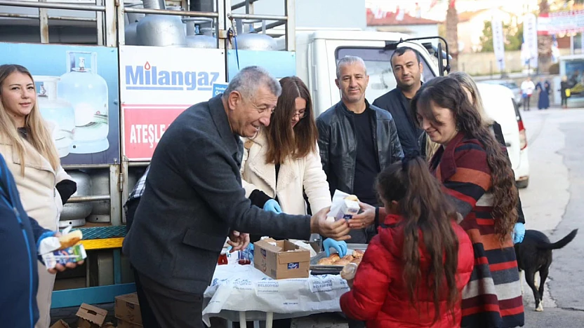 Güzelbahçe belediyesi süt-simit projesine devam ediyor