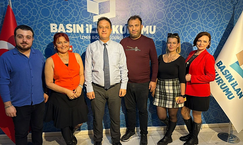 Aris Medya heyeti, İzmir Basın İlan Kurumu Müdürü Osman Başeğmez ile bir araya geldi